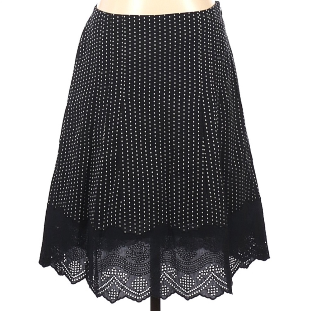 Ann Taylor A Line Midi Polka Dot Skirt Size 4